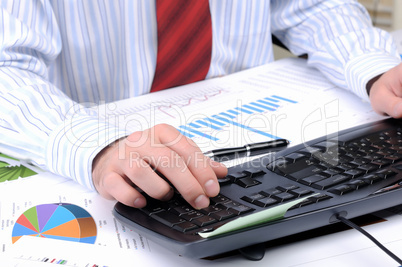 young business man working in an office