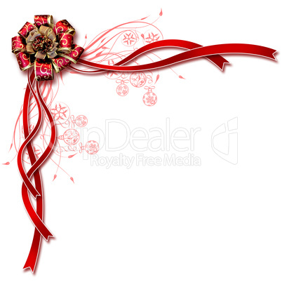 Beautiful design of white background red ribbon