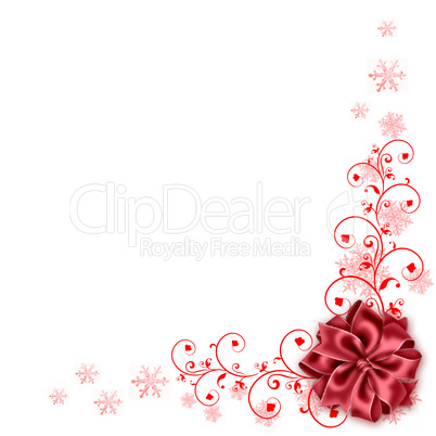 Beautiful design of white background red ribbon