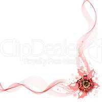 Beautiful design of white background red ribbon