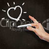 School blackboard and heart symbol