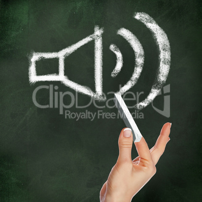 School blackboard and sound symbol