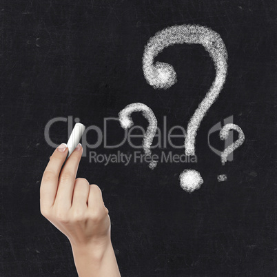 School blackboard and question symbol