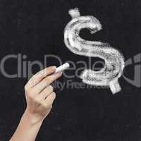 School blackboard and dollar symbol