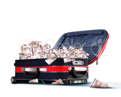 Suitcase full of banknotes