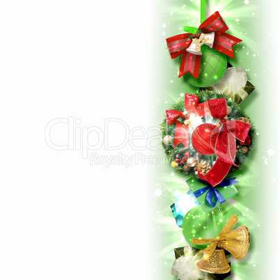 Background with traditional Christmas decoration