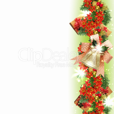 Background with traditional Christmas decoration