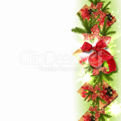 Background with traditional Christmas decoration