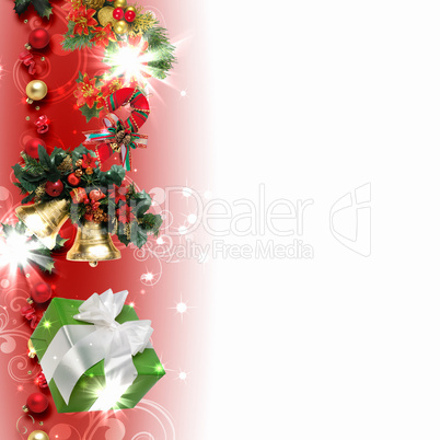 Background with traditional Christmas decoration