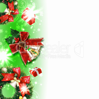 Background with traditional Christmas decoration