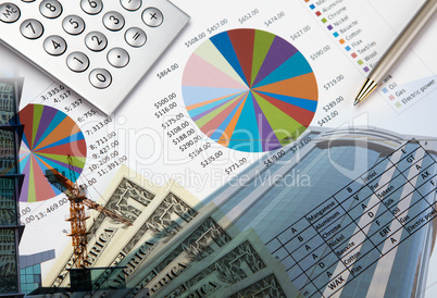 Collage of various business elements.