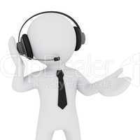 3D man with headset