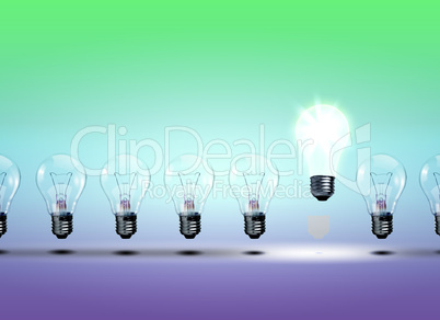 Row of electric bulbs