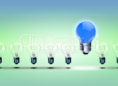 Row of electric bulbs