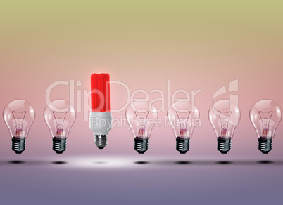 Row of electric bulbs