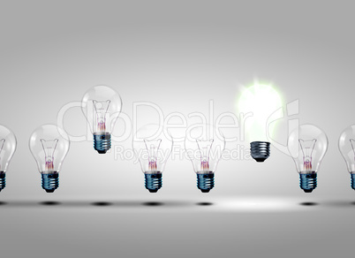 Row of electric bulbs