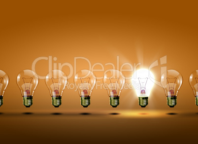 Row of electric bulbs