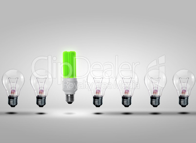 Row of electric bulbs