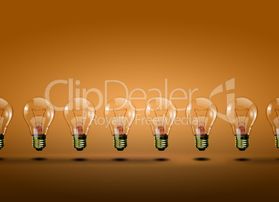 Row of electric bulbs