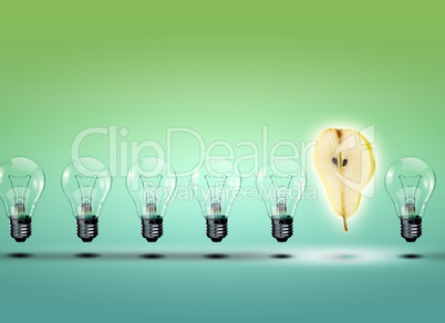 Row of electric bulbs