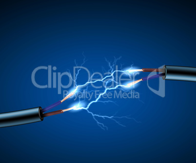 Electric cord with electricity sparkls
