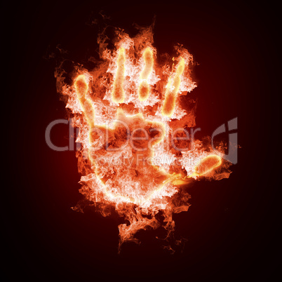 hand in open fire