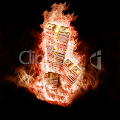 Banknotes open arms fire