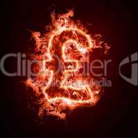 Money symbol open arms fire