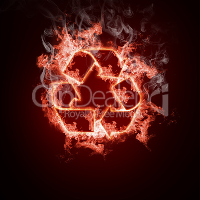 Symbol recycle open arms fire