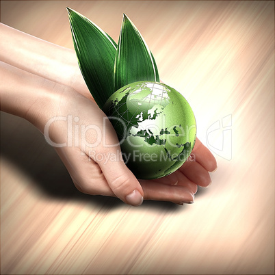 green earth with growing plant