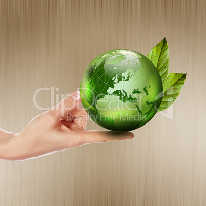 green earth with growing plant