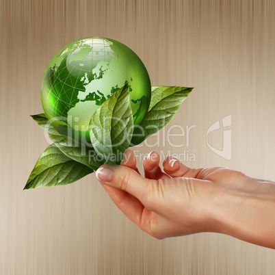 green earth with growing plant