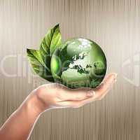 green earth with growing plant