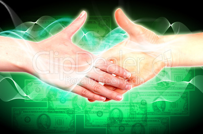 Handshake of two business people