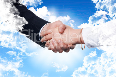 Handshake of two business people