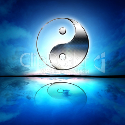 Symbol of yin and yang of the background.