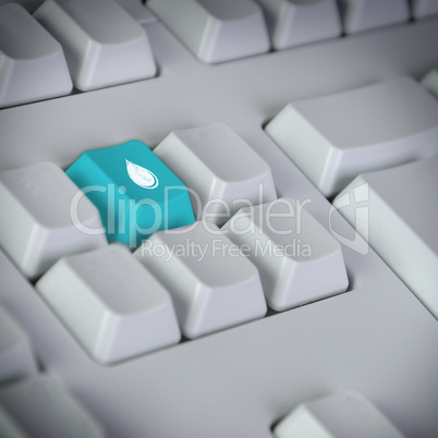 Computer keyboard and waterdrop symbol