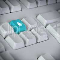 Computer keyboard and waterdrop symbol