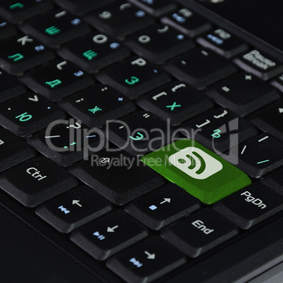 Computer keyboard and communication symbol