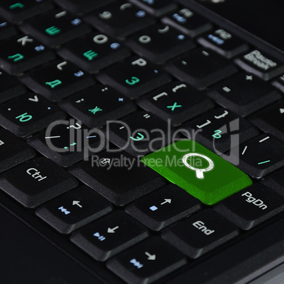 Computer keyboard and search symbol