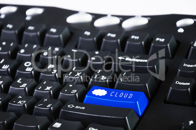 Computer keyboard with clous symbol