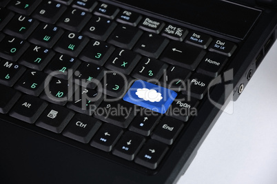 Computer keyboard with clous symbol