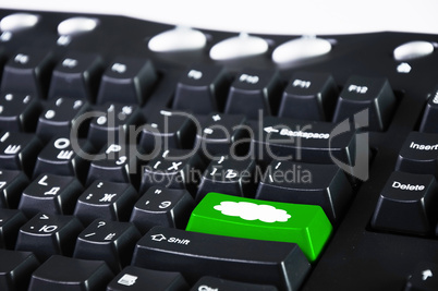 Computer keyboard with clous symbol