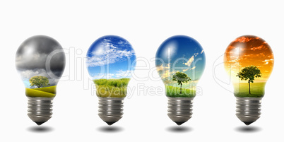 light bulb with nature