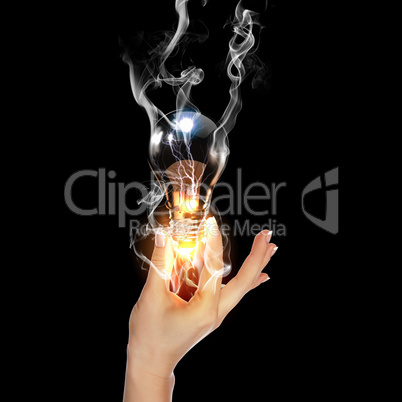 human hand and bulb
