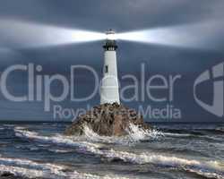 Lighthouse with a beam of light