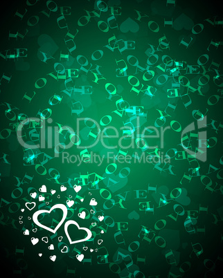 hearts against color background