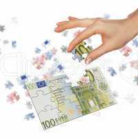 picture of puzzle for a banknote