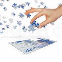 picture of puzzle for a banknote