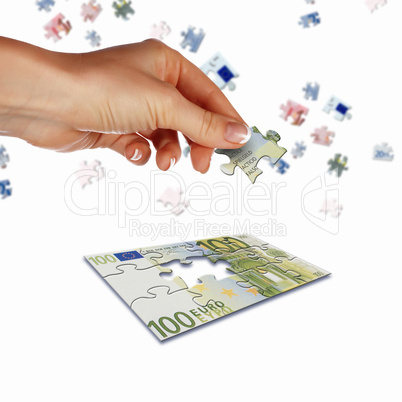 picture of puzzle for a banknote